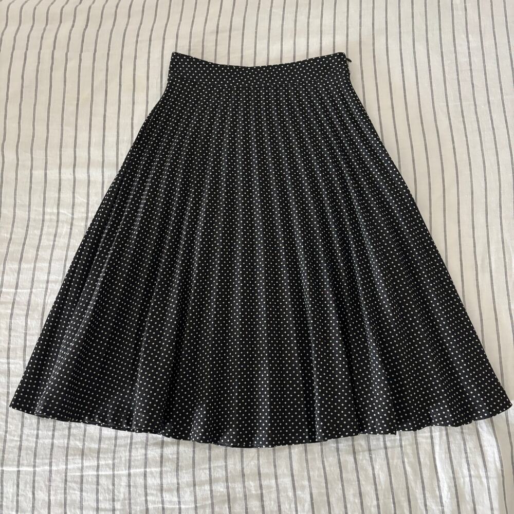 Zara XS polka dot pleated midi skirt